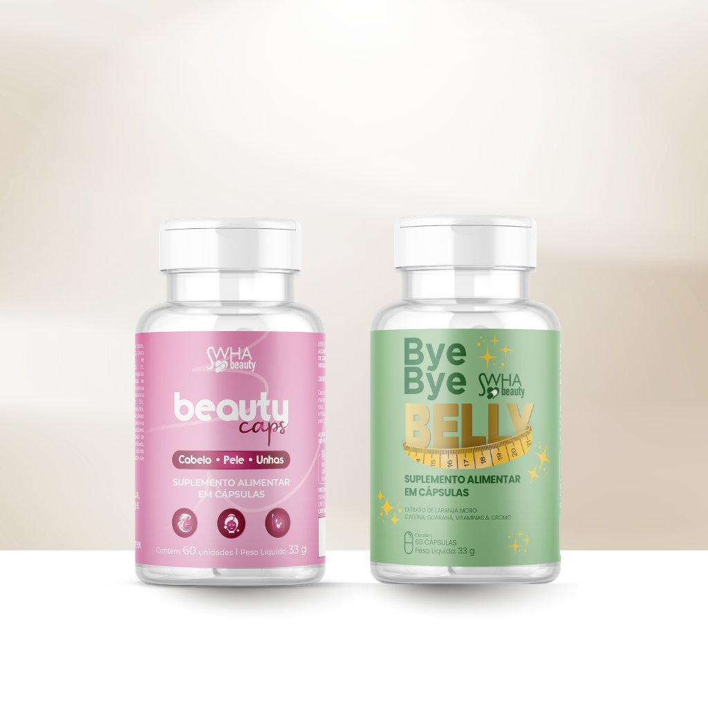 KIT CORPO E BELEZA - VITAMINA CABELO, PELE E UNHAS + AUXÍLIO NO EMAGRECIMENTO