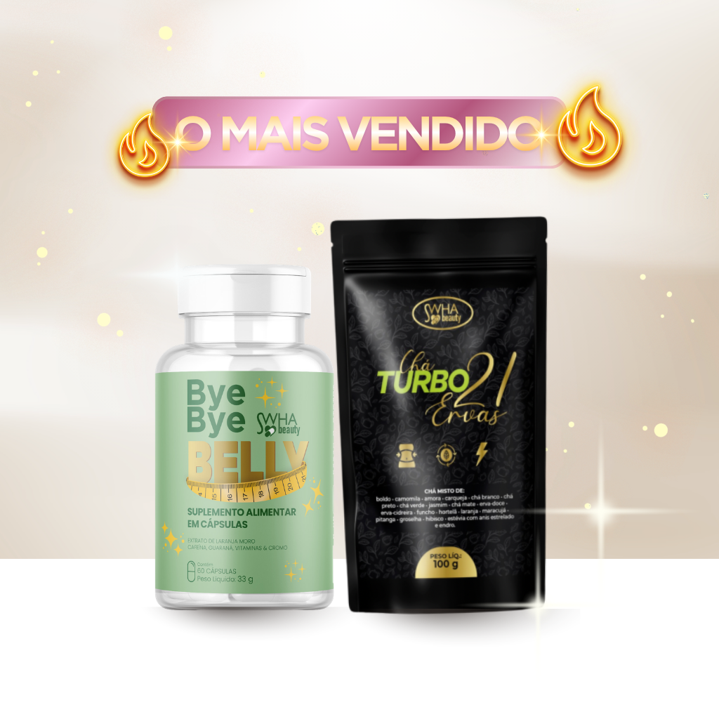 COMBO START - BYE BYE BELLY + CHÁ TURBO 21 ERVAS