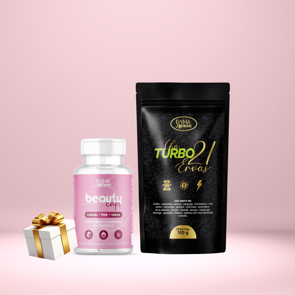 KIT DETOX E CUIDADO - Beauty Caps + Chá Turbo 21 Ervas