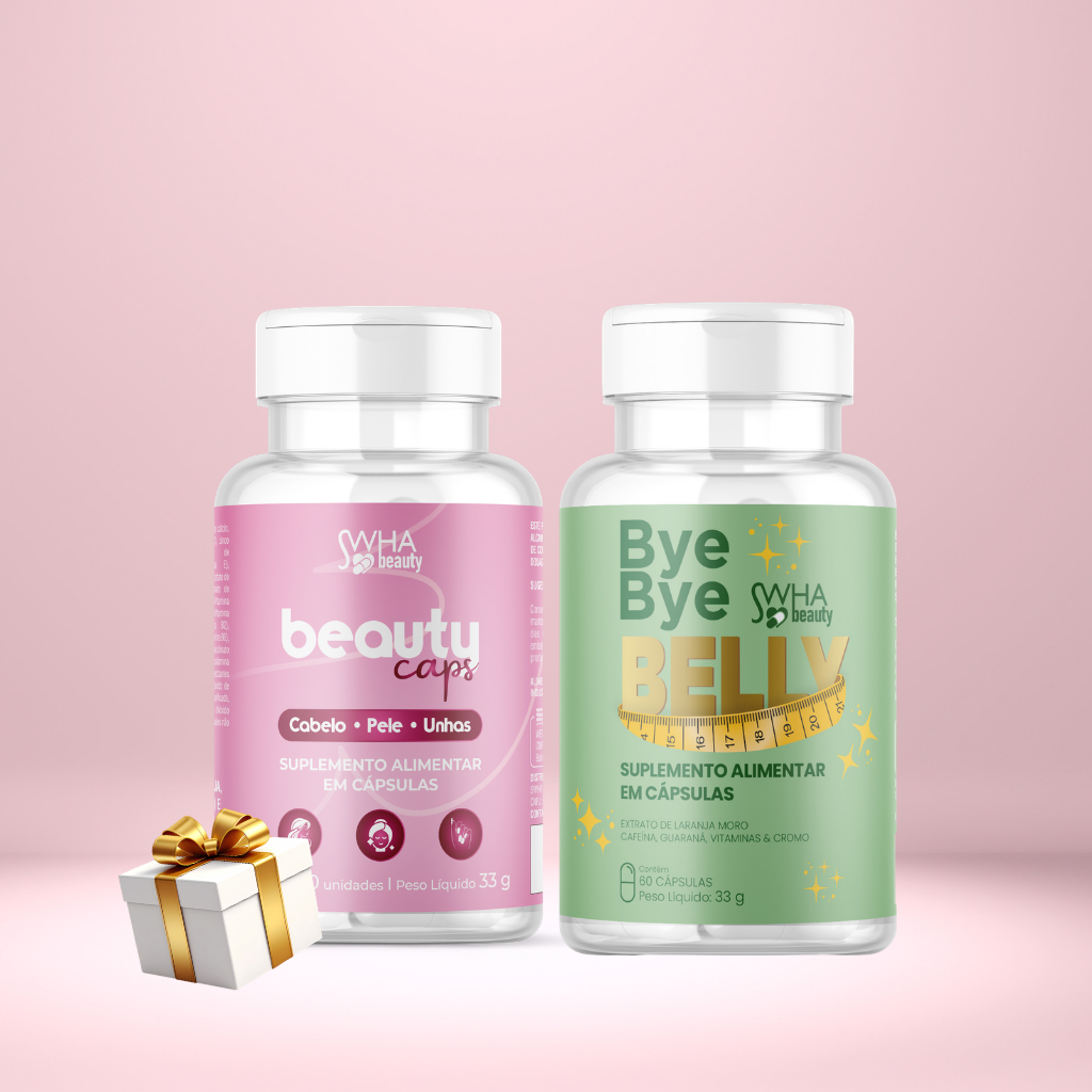 KIT CORPO E BELEZA - VITAMINA CABELO, PELE E UNHAS + AUXÍLIO NO EMAGRECIMENTO