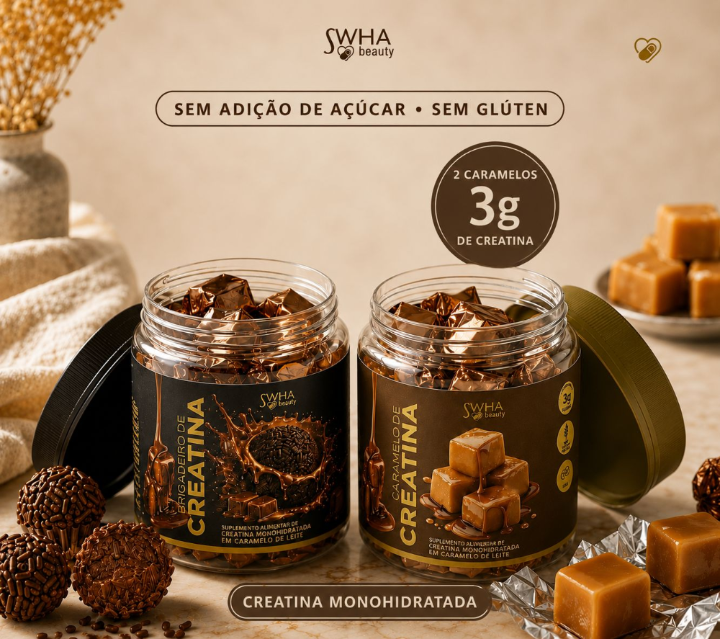 Creatina Brigadeiro e Caramelo SWHA Beauty
